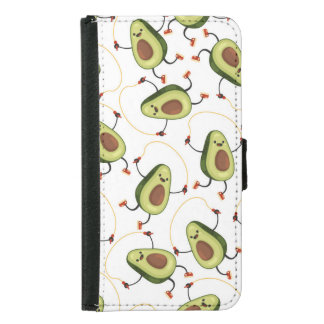 Avocado Fitness: Cute Vintage Pattern Samsung Galaxy S5 Wallet Case