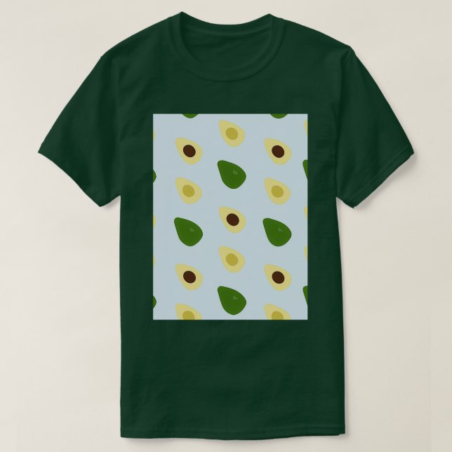 Avocado Floral Fruits T-Shirt (Design Front)