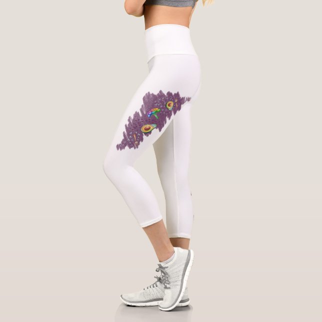 Avocado food design  capri leggings (Left)