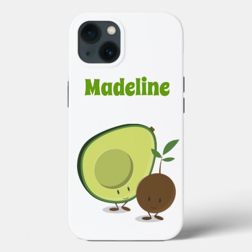 Avocado Food Name Monogram iPhone 13 Case