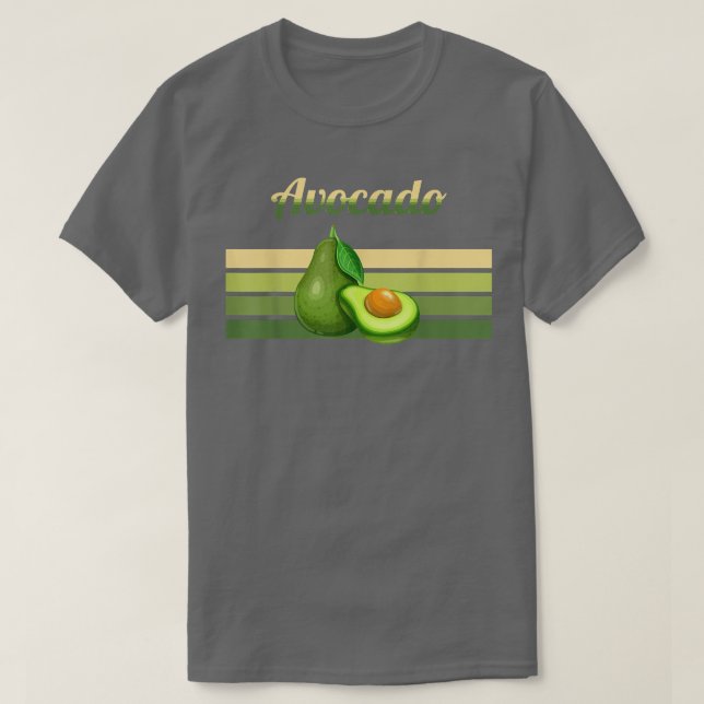 Avocado Fresh Retro Vegan Vegetarian PlantBased Gi T-Shirt (Design Front)