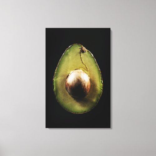 AvocadoFruitBlack background Canvas Print