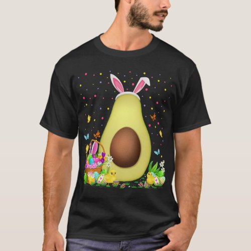 Avocado Fruit Easter Egg Hunt Bunny Avocado Easter T_Shirt