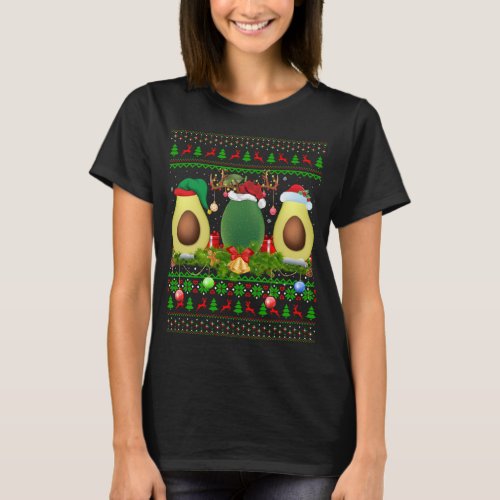 Avocado Fruit Lover Xmas Santa Ugly Avocado Christ T_Shirt