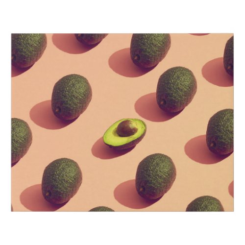 Avocado Fruit Potrait Faux Canvas Print