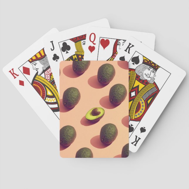 Avocado Fruit Potrait Poker Cards (Back)