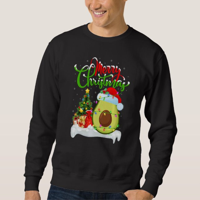 Avocado Fruit  Xmas Decorations Santa Avocado Chri Sweatshirt (Front)