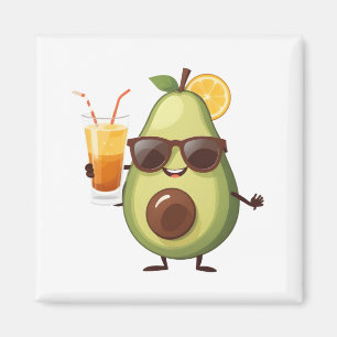 Avocado Fun Cheerful Vacation Tropical Drink Fruit Magnet