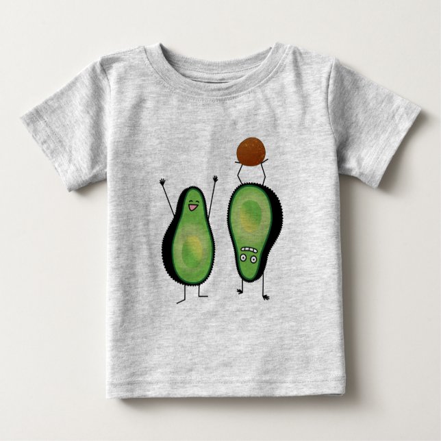 Avocado funny cheering handstand green pit baby T-Shirt (Front)