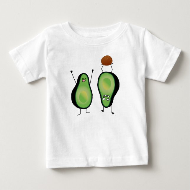 Avocado funny cheering handstand green pit baby T-Shirt (Front)