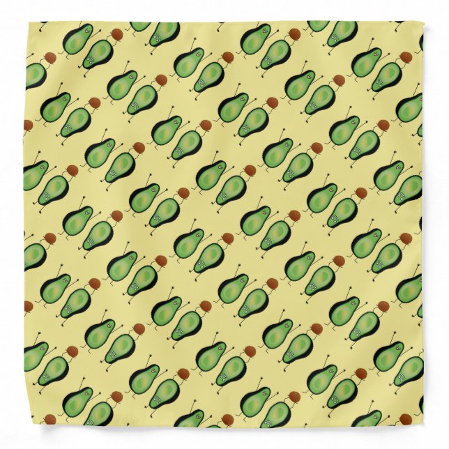 Avocado funny cheering handstand green pit bandana (Front)