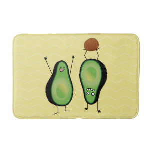 Avocado funny cheering handstand green pit bathroom mat