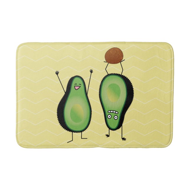 Avocado funny cheering handstand green pit bathroom mat (Front)