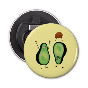 Avocado funny cheering handstand green pit bottle opener