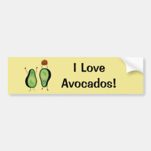 Avocado funny cheering handstand green pit bumper sticker
