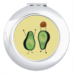Avocado funny cheering handstand green pit compact mirror