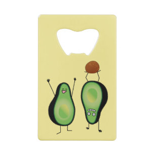 Avocado funny cheering handstand green pit credit card bottle opener