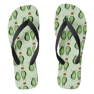 Avocado funny cheering handstand green pit flip flops