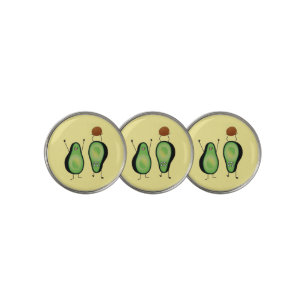 Avocado funny cheering handstand green pit golf ball marker