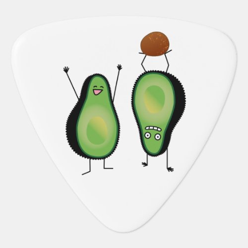 Avocado funny cheering handstand green pit guitar pick