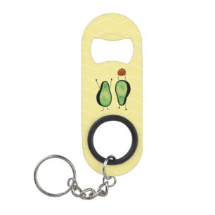 Avocado funny cheering handstand green pit keychain bottle opener