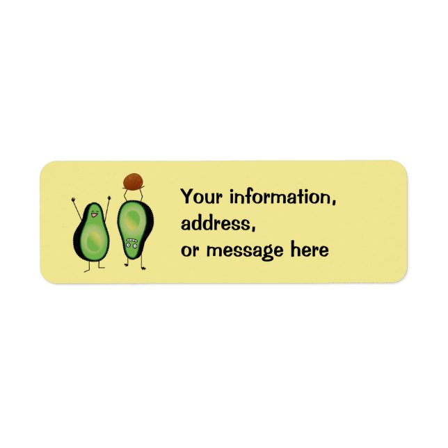 Avocado funny cheering handstand green pit label (Front)