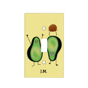 Avocado funny cheering handstand green pit light switch cover