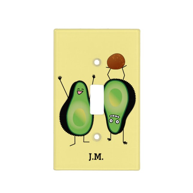 Avocado funny cheering handstand green pit light switch cover (Front)