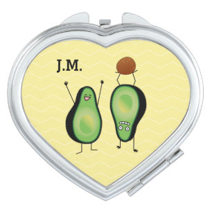 Avocado funny cheering handstand green pit makeup mirror