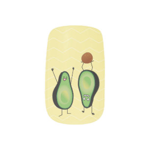 Avocado funny cheering handstand green pit minx nail art