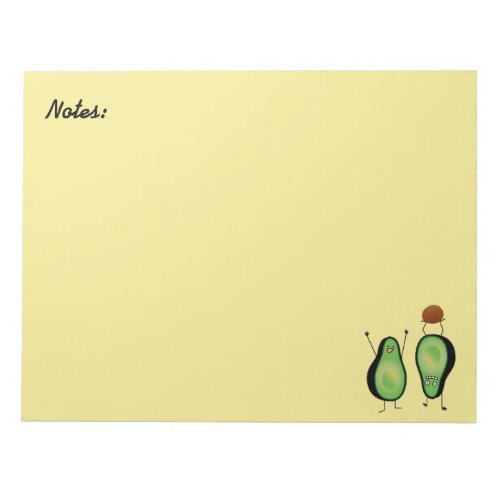 Avocado funny cheering handstand green pit notepad