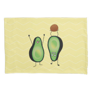 Avocado funny cheering handstand green pit pillow case
