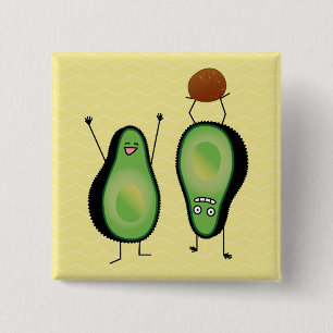Avocado funny cheering handstand green pit pinback button
