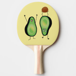 Avocado funny cheering handstand green pit Ping-Pong paddle