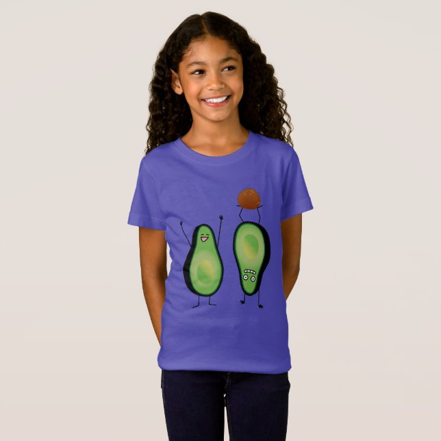 Avocado funny cheering handstand green pit T-Shirt (Front Full)