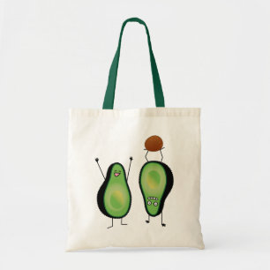 Avocado funny cheering handstand green pit tote bag