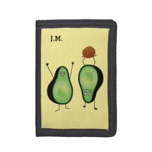 Avocado funny cheering handstand green pit tri-fold wallet