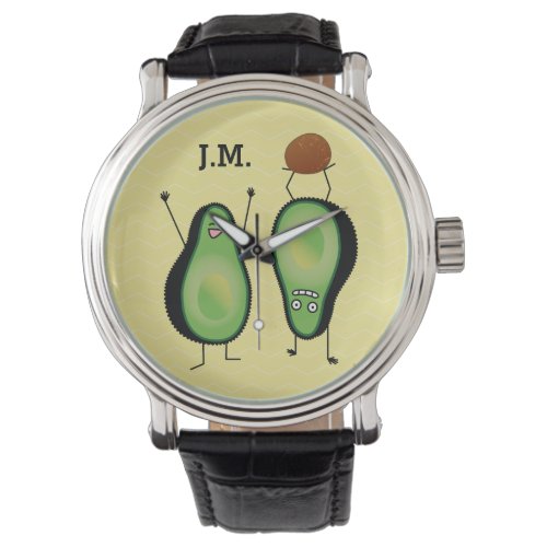 Avocado funny cheering handstand green pit watch