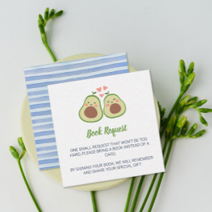 Avocado Gender Neutral Baby Shower Book Request Enclosure Card