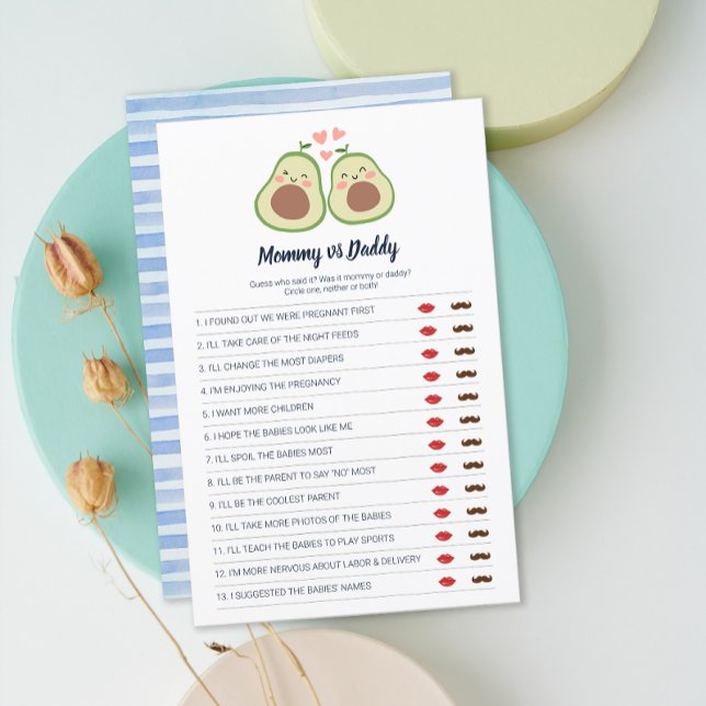 Avocado Gender Neutral Baby Shower Party Game (Avocado Gender Neutral Baby Shower Party Game)