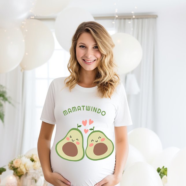Avocado Gender Neutral Twins Mom to be T-Shirt (Avocado Gender Neutral Twins Mom to be T-Shirt)