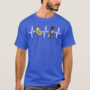 Avocado German Shorthaired Pointer Heartbeat Dog L T-Shirt