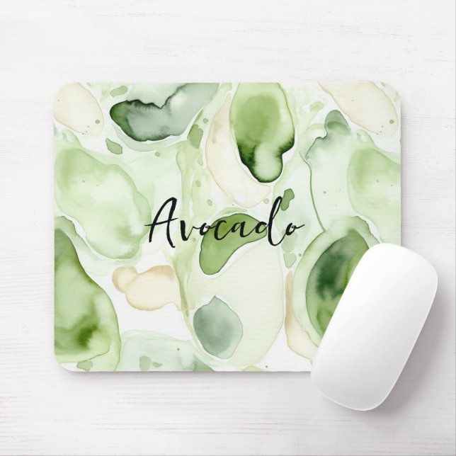 Avocado Green Abstract Mouse Pad (With Mouse)