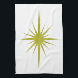 Avocado Green Atomic Star Mid Century Hand Towel<br><div class="desc">Add a pop of retro color to your kitchen with this adorable avocado green atomic star mid century kitchen towel.</div>