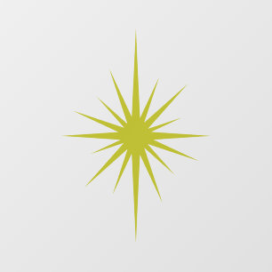 Avocado Green Atomic Starburst Mid Century Modern Wall Decal