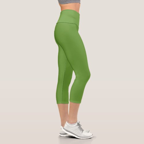 Avocado Green Capri Leggings