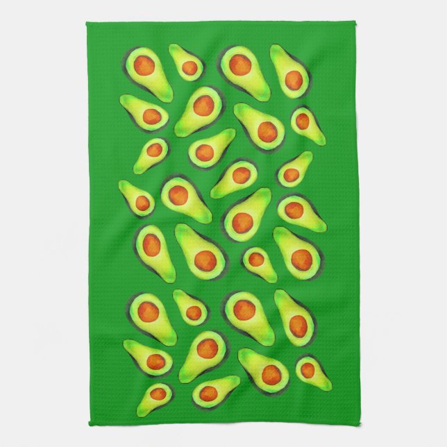Avocado green health fruit foodie kitchen towel (Vertical)