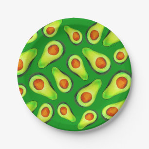 Avocado green health fruit foodie paper plates