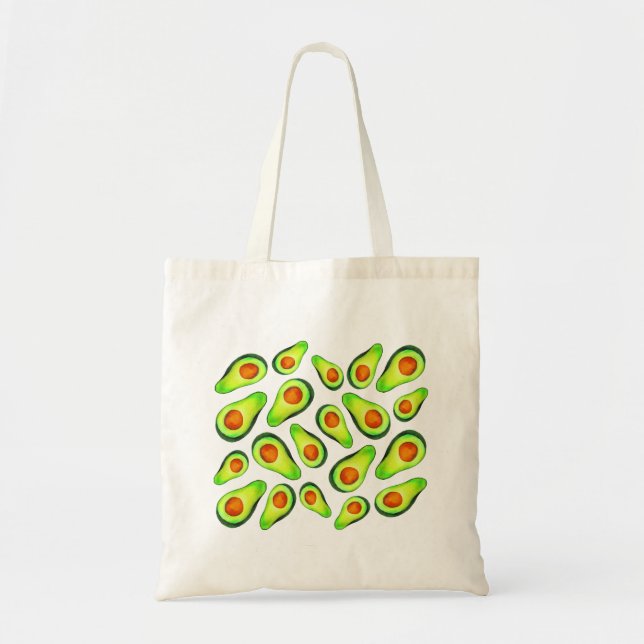 Avocado green health fruit foodie tote bag (Front)