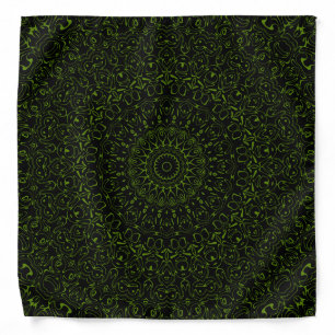 Avocado Green Mandala with Geometric Symmetry Bandana